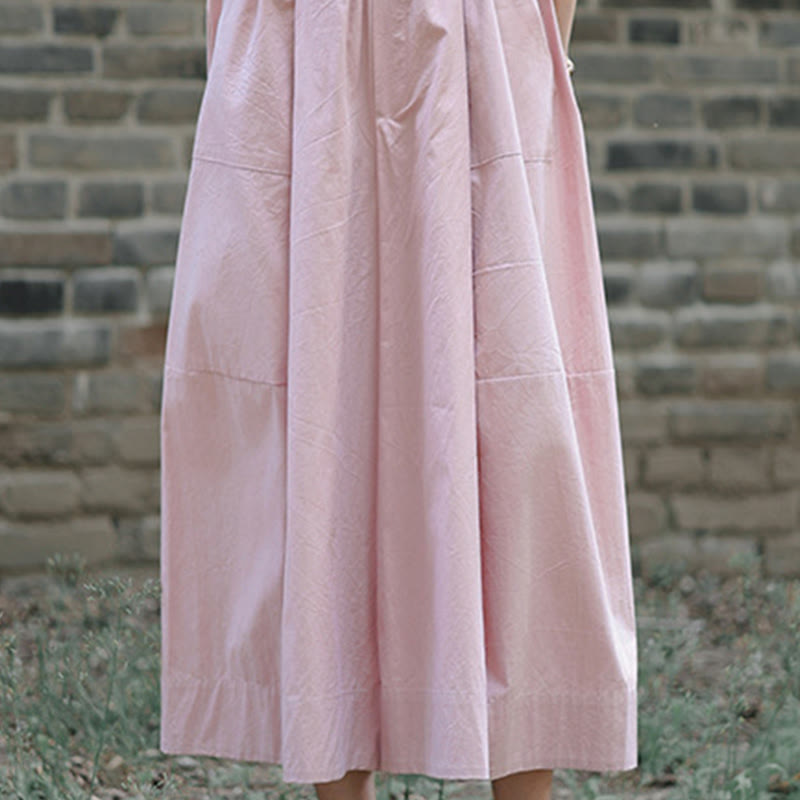 Buddha Stonesカジュアル 無地 コットン ハイウエスト レディース ワイドレッグ カプリ クロップドパンツ ポケット付き - image 15