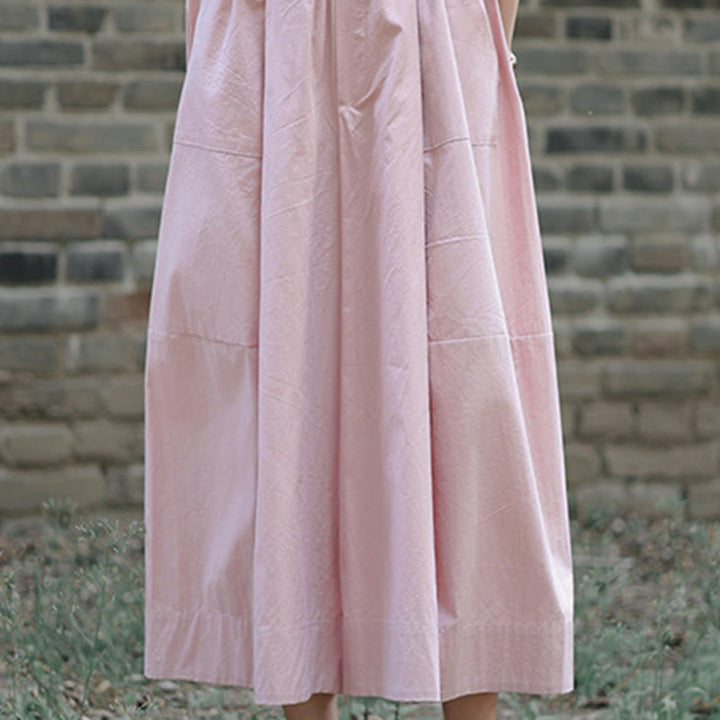 Buddha Stonesカジュアル 無地 コットン ハイウエスト レディース ワイドレッグ カプリ クロップドパンツ ポケット付き - image 15