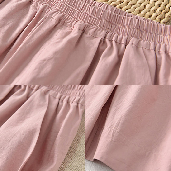 Buddha Stonesカジュアル 無地 コットン ハイウエスト レディース ワイドレッグ カプリ クロップドパンツ ポケット付き - image 18