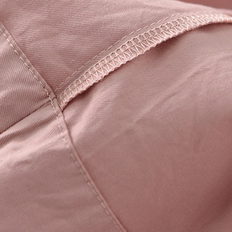 Buddha Stonesカジュアル 無地 コットン ハイウエスト レディース ワイドレッグ カプリ クロップドパンツ ポケット付き - image 17