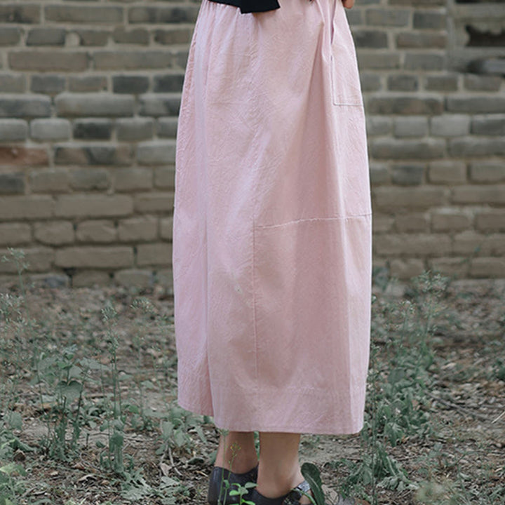 Buddha Stonesカジュアル 無地 コットン ハイウエスト レディース ワイドレッグ カプリ クロップドパンツ ポケット付き - image 14