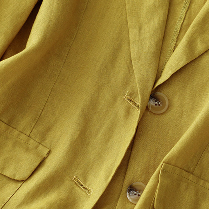 Buddha Stonesレディース 七分袖 ボタン付きコットン スモールスーツジャケット ポケット付き - image 10