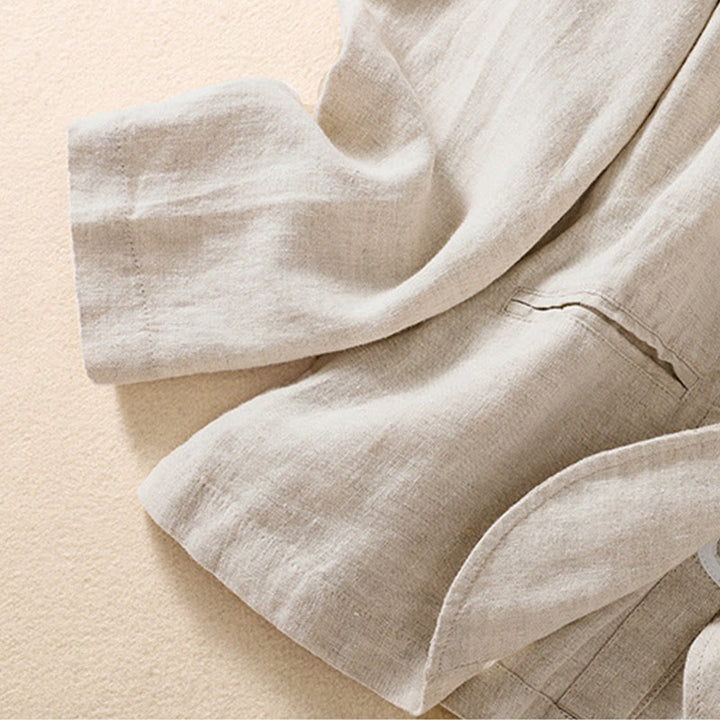 Buddha Stonesレディース コットンリネン スタンドカラー 長袖ジャケット ポケット付き - image 8