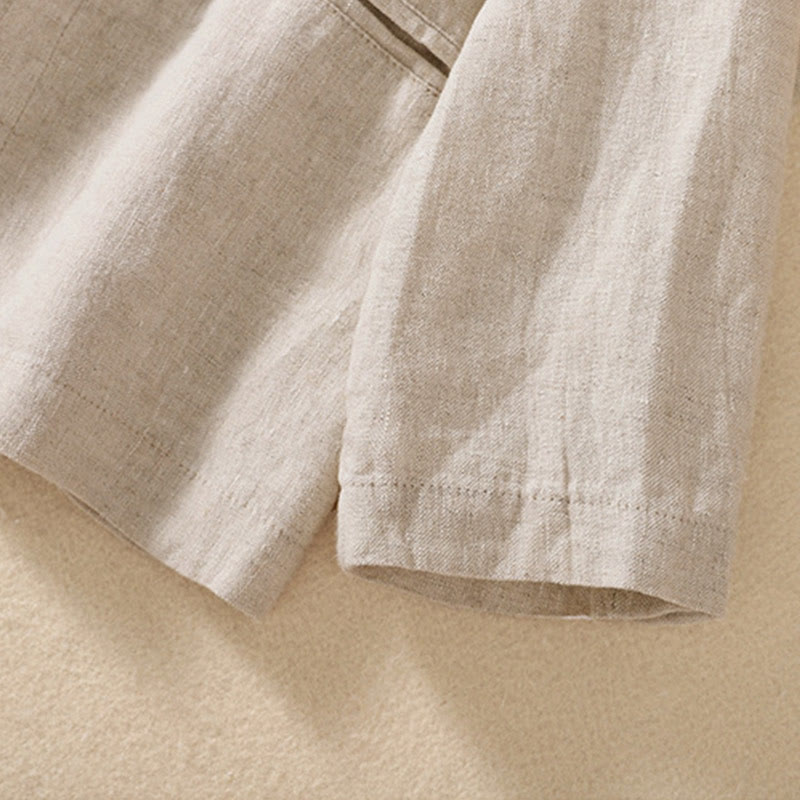 Buddha Stonesレディース コットンリネン スタンドカラー 長袖ジャケット ポケット付き - image 3