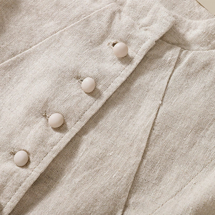 Buddha Stonesレディース コットンリネン スタンドカラー 長袖ジャケット ポケット付き - image 10