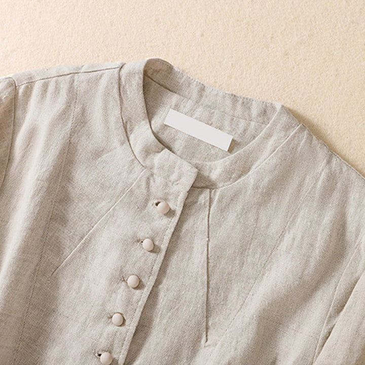 Buddha Stonesレディース コットンリネン スタンドカラー 長袖ジャケット ポケット付き - image 7