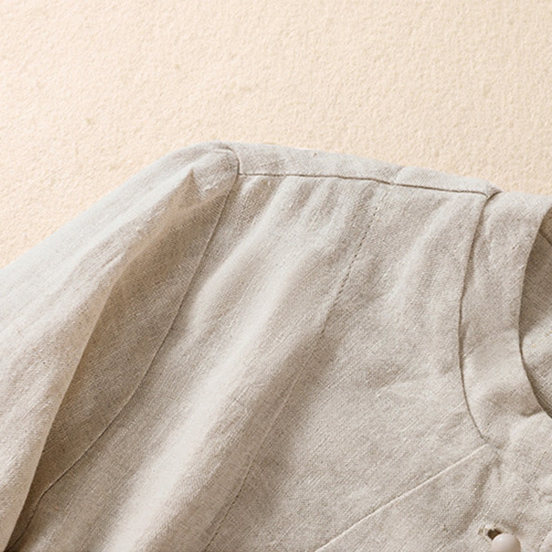 Buddha Stonesレディース コットンリネン スタンドカラー 長袖ジャケット ポケット付き - image 6