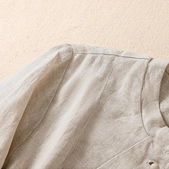 Buddha Stonesレディース コットンリネン スタンドカラー 長袖ジャケット ポケット付き - image 6