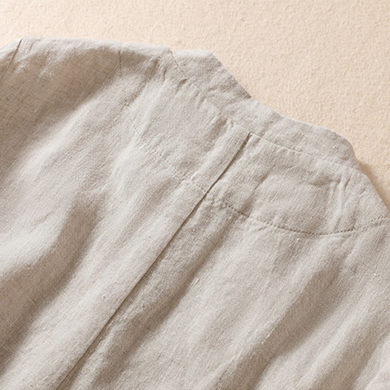 Buddha Stonesレディース コットンリネン スタンドカラー 長袖ジャケット ポケット付き - image 4