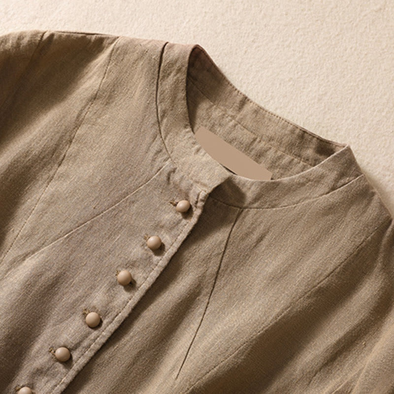 Buddha Stonesレディース コットンリネン スタンドカラー 長袖ジャケット ポケット付き - image 28