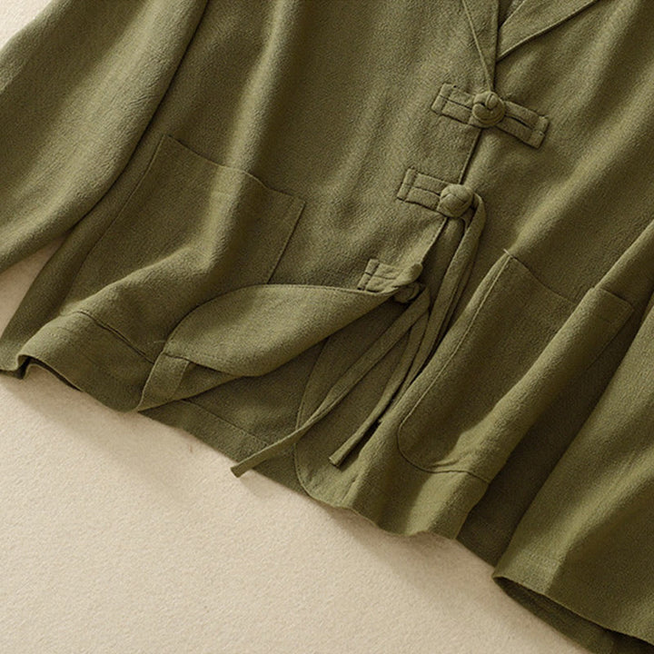 Buddha Stonesレディース コットンリネン フロッグボタン 長袖ジャケット ポケット付き - image 10