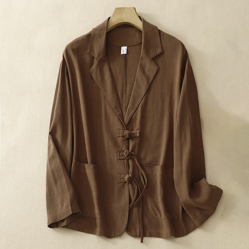 Buddha Stonesレディース コットンリネン フロッグボタン 長袖ジャケット ポケット付き - シエナ - US12、 UK/AU16、 EU44 (2XL) - image 26