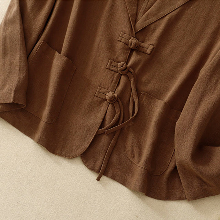 Buddha Stonesレディース コットンリネン フロッグボタン 長袖ジャケット ポケット付き - image 28