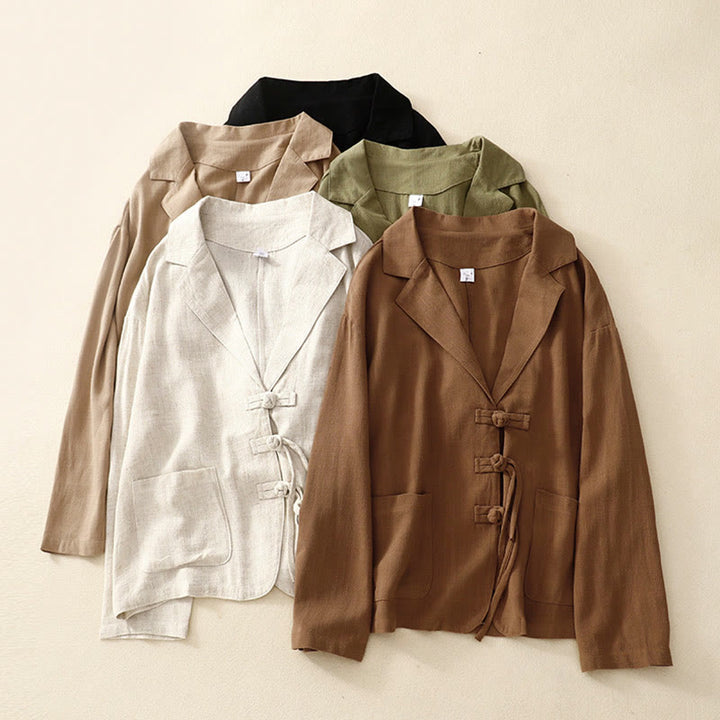Buddha Stonesレディース コットンリネン フロッグボタン 長袖ジャケット ポケット付き - image 33