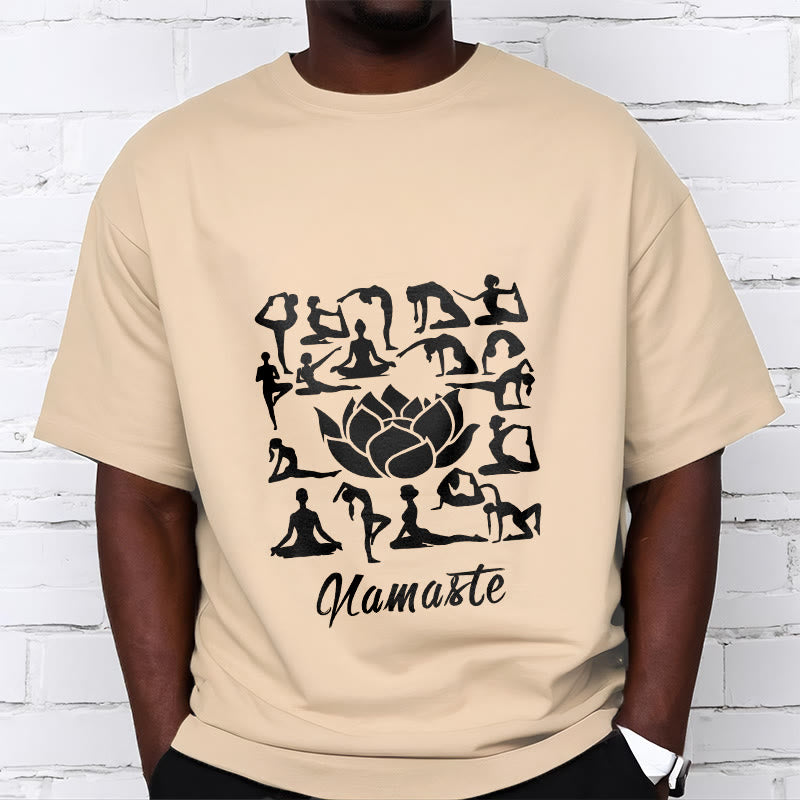 Buddha Stonesカジュアル 蓮の花 様々なヨガのポーズ柄 Tシャツ - image 12