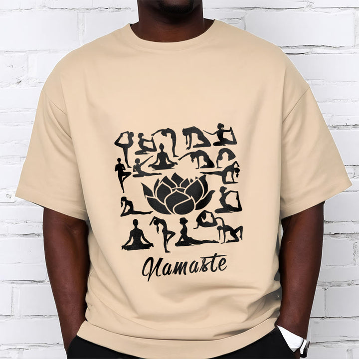 Buddha Stonesカジュアル 蓮の花 様々なヨガのポーズ柄 Tシャツ - image 12
