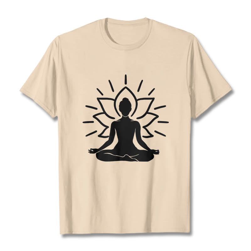 Buddha Stonesカジュアル 瞑想 フィギュア 蓮柄 Tシャツ - ビスク - 2XL - image 11