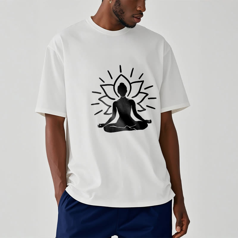 Buddha Stonesカジュアル 瞑想 フィギュア 蓮柄 Tシャツ - image 9