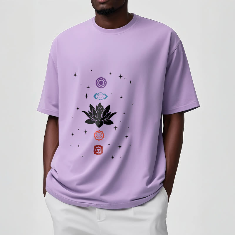 Buddha Stonesカジュアル ロータスフラワー チャクラ柄 Tシャツ - image 18