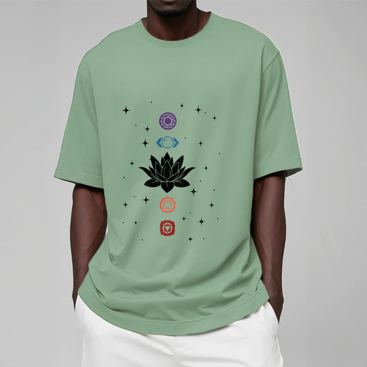 Buddha Stonesカジュアル ロータスフラワー チャクラ柄 Tシャツ - image 16