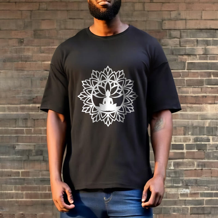 Buddha Stonesカジュアル マンダラ 座仏 柄 Tシャツ - image 6