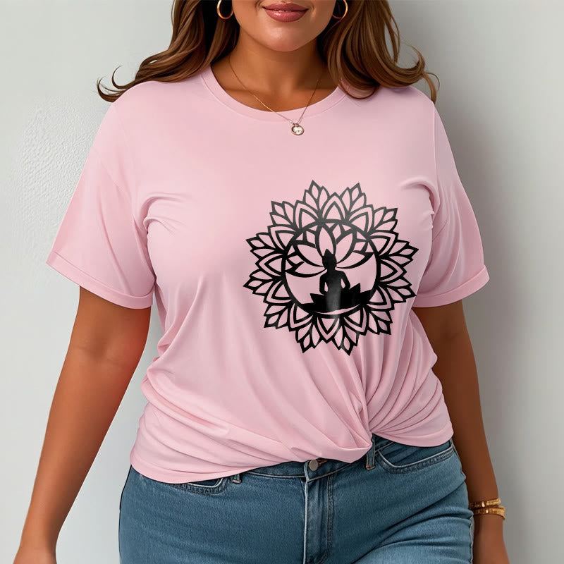 Buddha Stonesカジュアル マンダラ 座仏 柄 Tシャツ - image 16