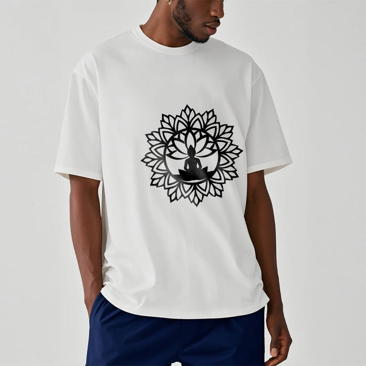 Buddha Stonesカジュアル マンダラ 座仏 柄 Tシャツ - image 9