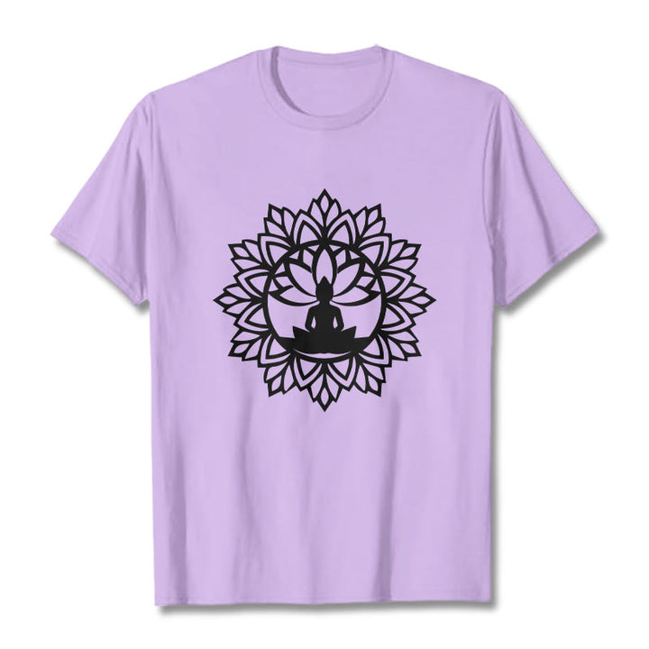 Buddha Stonesカジュアル マンダラ 座仏 柄 Tシャツ - 梅 - 2XL - image 17