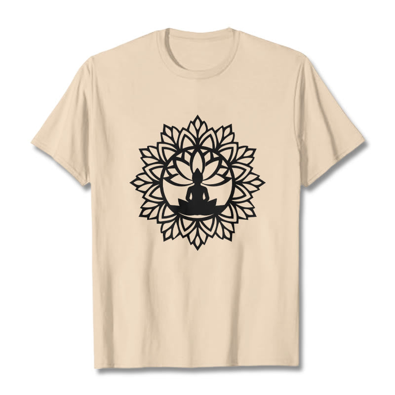 Buddha Stonesカジュアル マンダラ 座仏 柄 Tシャツ - ビスク - 2XL - image 11
