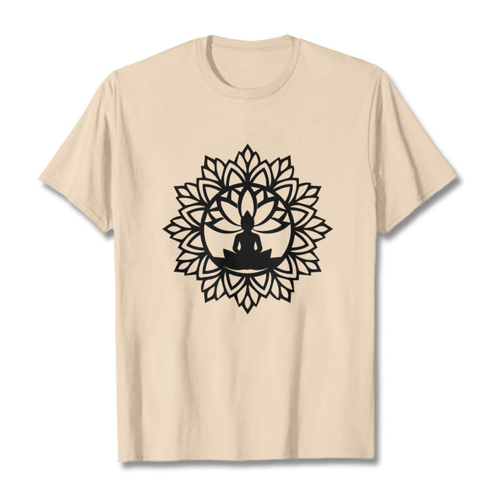 Buddha Stonesカジュアル マンダラ 座仏 柄 Tシャツ - ビスク - 2XL - image 11