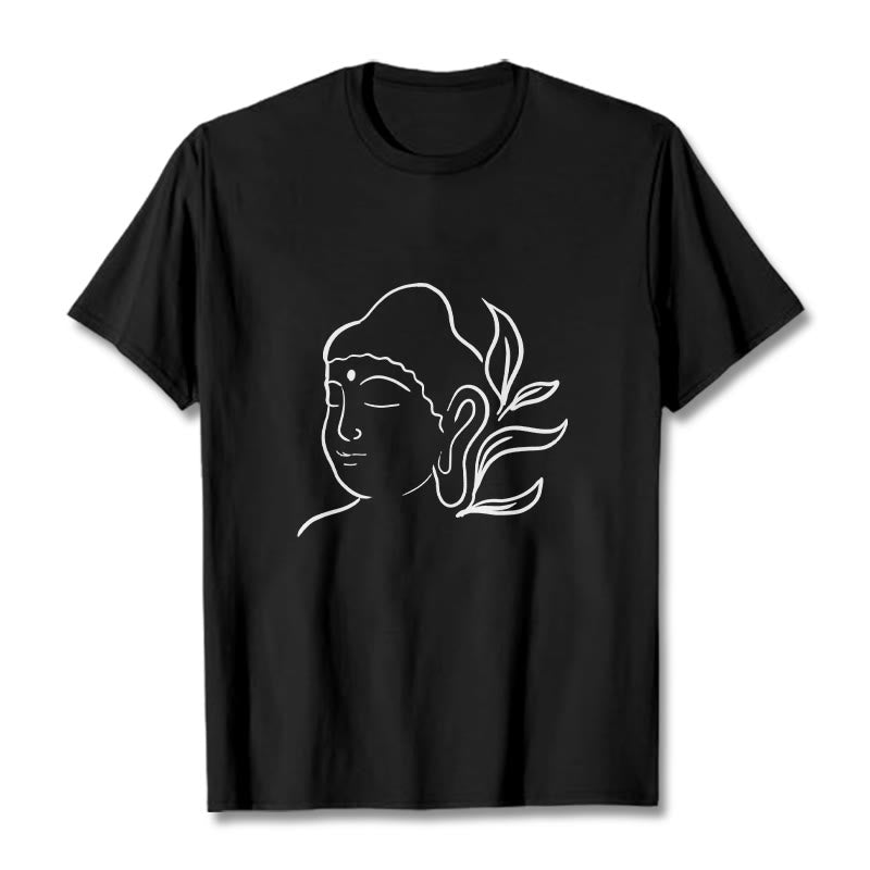 Buddha Stonesカジュアル 仏陀の顔柄Tシャツ - 黒 - 2XL - image 1