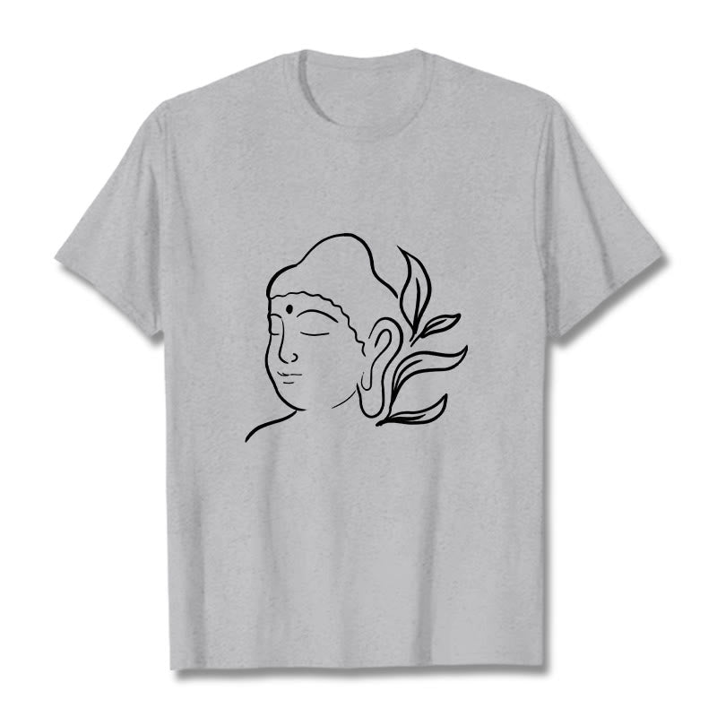 Buddha Stonesカジュアル 仏陀の顔柄Tシャツ - ライトグレー - 2XL - image 20