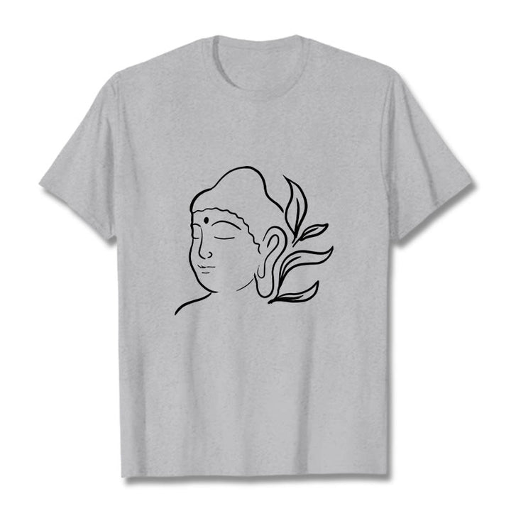 Buddha Stonesカジュアル 仏陀の顔柄Tシャツ - ライトグレー - 2XL - image 20