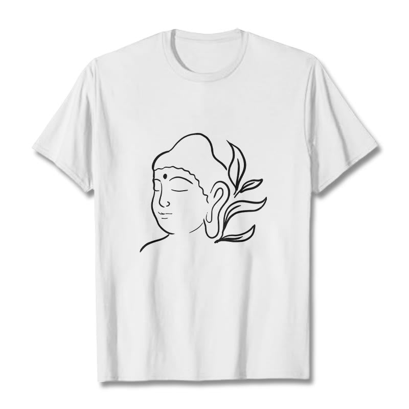 Buddha Stonesカジュアル 仏陀の顔柄Tシャツ - 白 - 2XL - image 6
