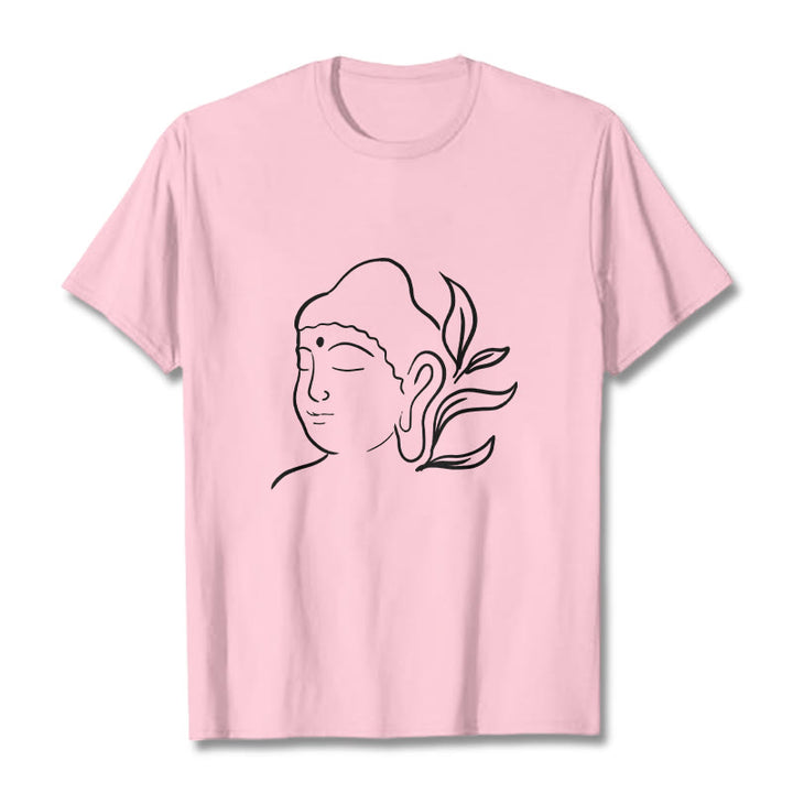 Buddha Stonesカジュアル 仏陀の顔柄Tシャツ - ライトピンク - 2XL - image 13