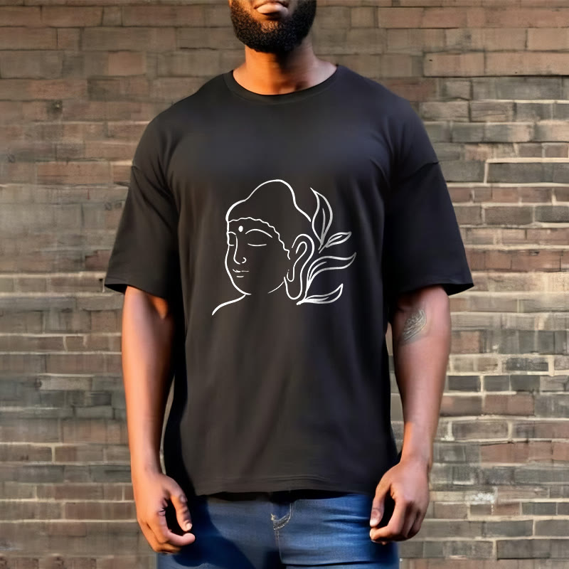 Buddha Stonesカジュアル 仏陀の顔柄Tシャツ - image 3
