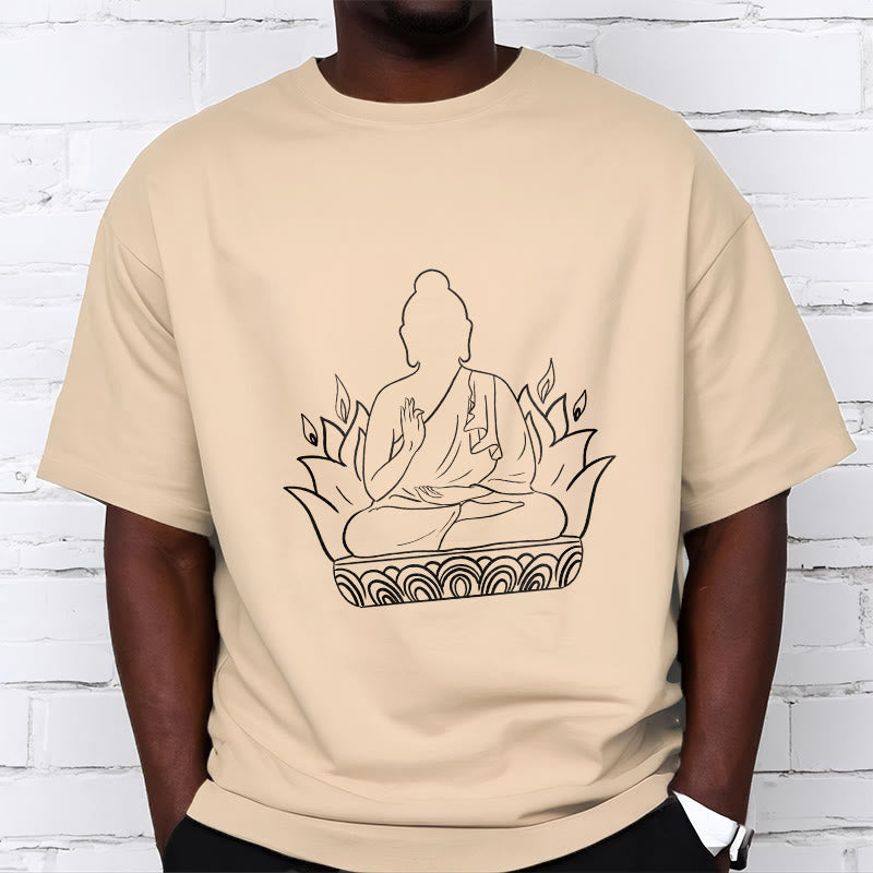 Buddha Stonesカジュアル瞑想仏陀柄Tシャツ - image 2