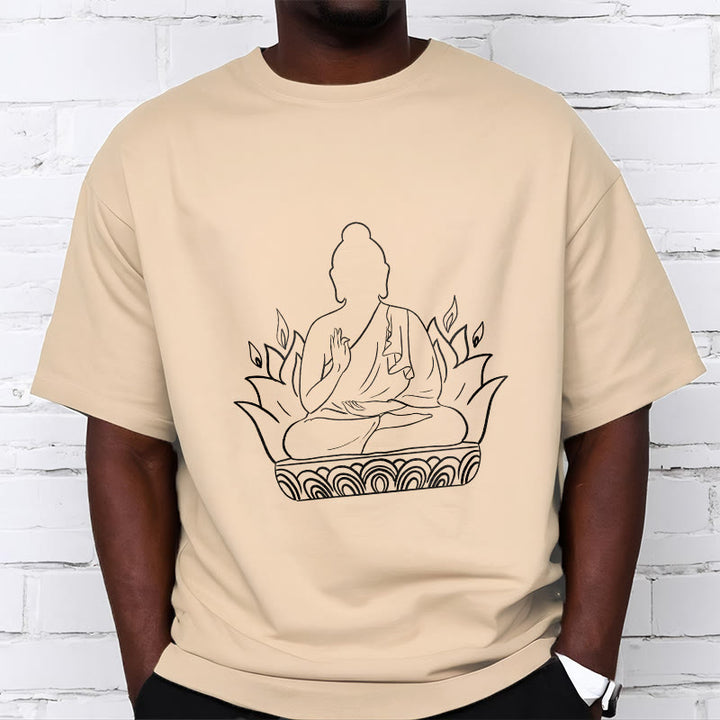 Buddha Stonesカジュアル瞑想仏陀柄Tシャツ - image 2