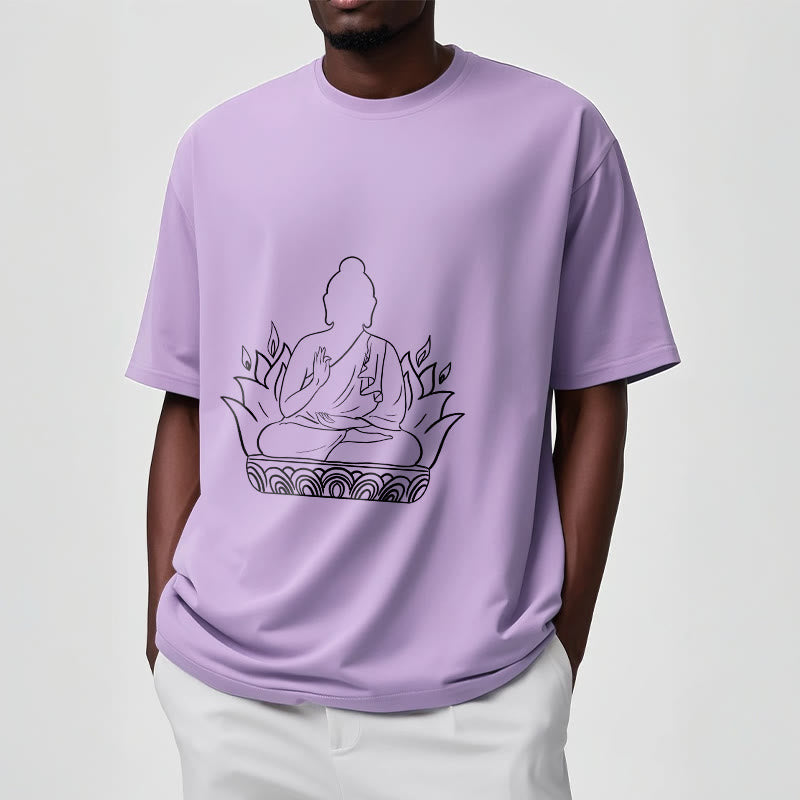 Buddha Stonesカジュアル瞑想仏陀柄Tシャツ - image 18