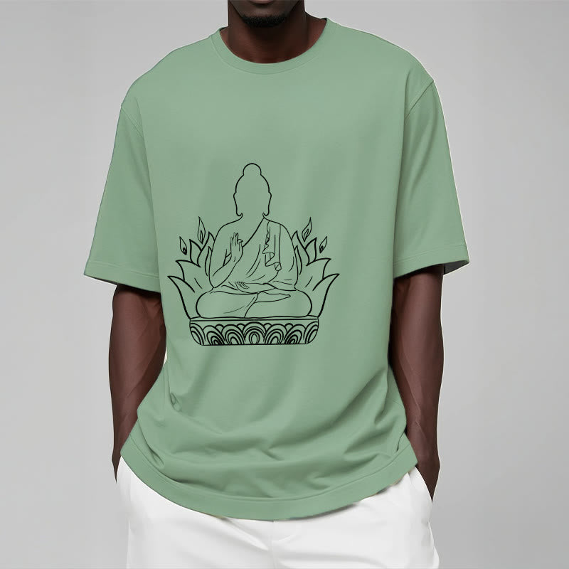 Buddha Stonesカジュアル瞑想仏陀柄Tシャツ - image 16