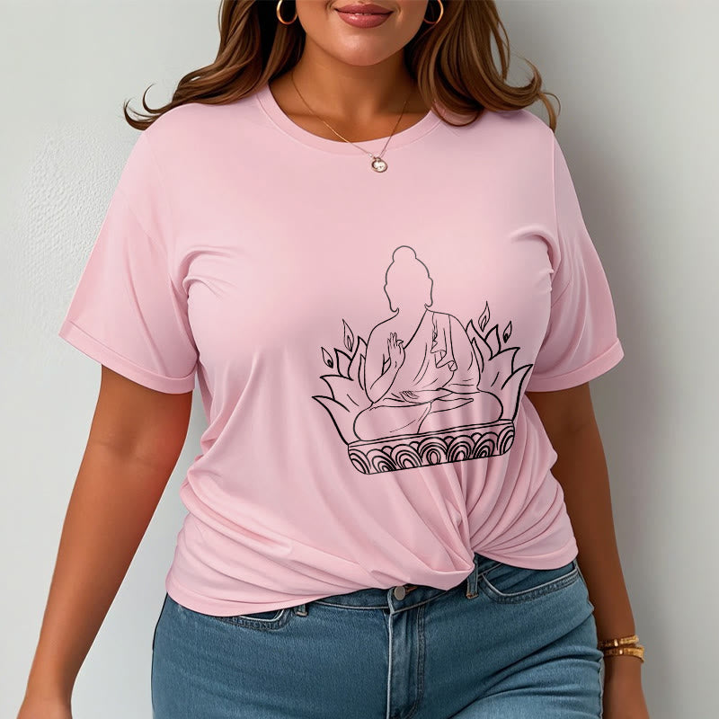 Buddha Stonesカジュアル瞑想仏陀柄Tシャツ - image 14