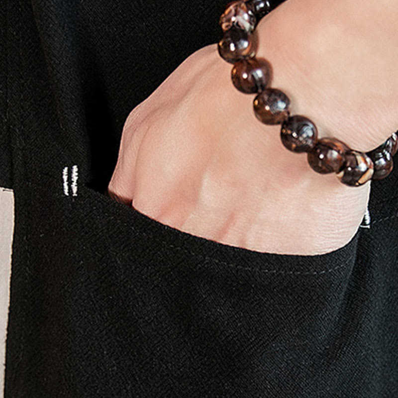 Buddha Stonesレースアップデザインジャケット コットンリネン メンズ 七分袖 着物 ポケット付き - image 20