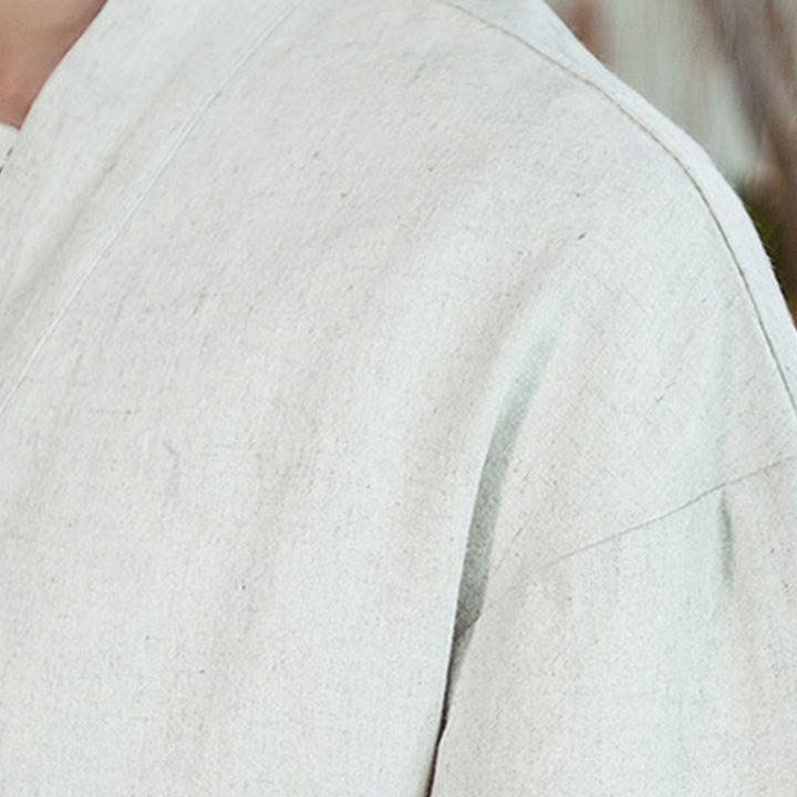 Buddha Stonesエスニックプリントパッチワーク半袖オープンフロントジャケットコットンリネンメンズ着物 - image 18