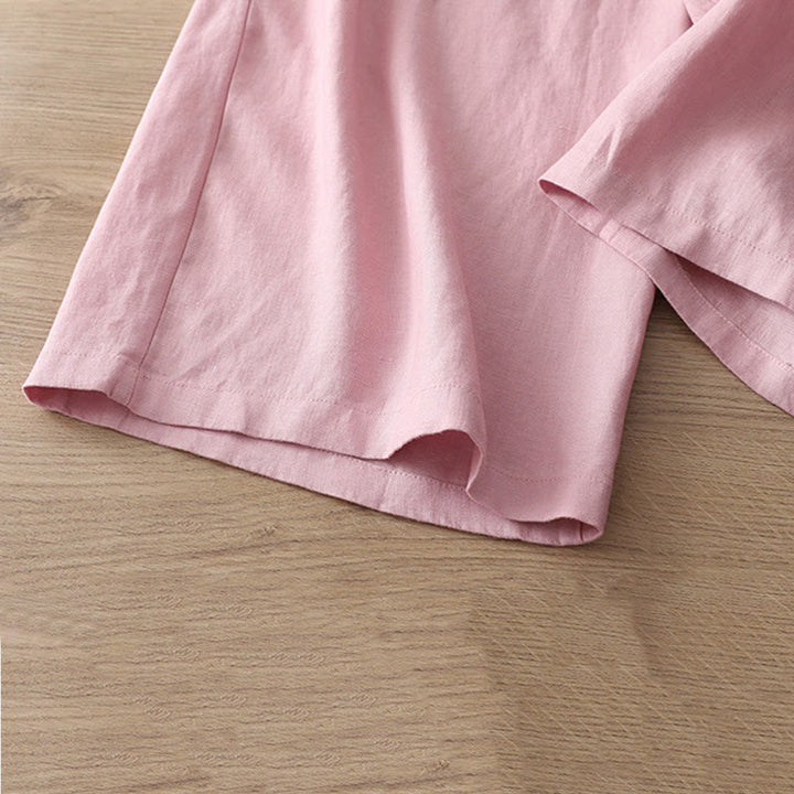 Buddha Stonesカジュアル レトロ 無地 レディース コットン ワイドレッグパンツ ポケット ジッパー付き - image 28