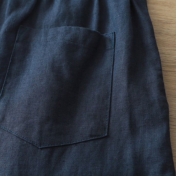 Buddha Stonesカジュアル レトロ 無地 レディース コットン ワイドレッグパンツ ポケット ジッパー付き - image 35