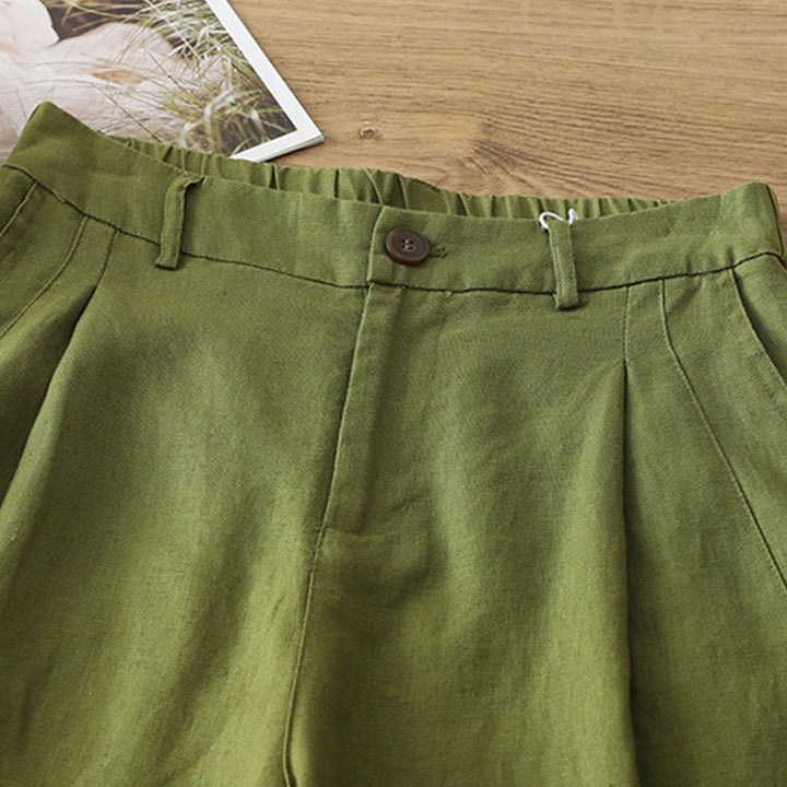 Buddha Stonesカジュアル レトロ 無地 レディース コットン ワイドレッグパンツ ポケット ジッパー付き - image 21