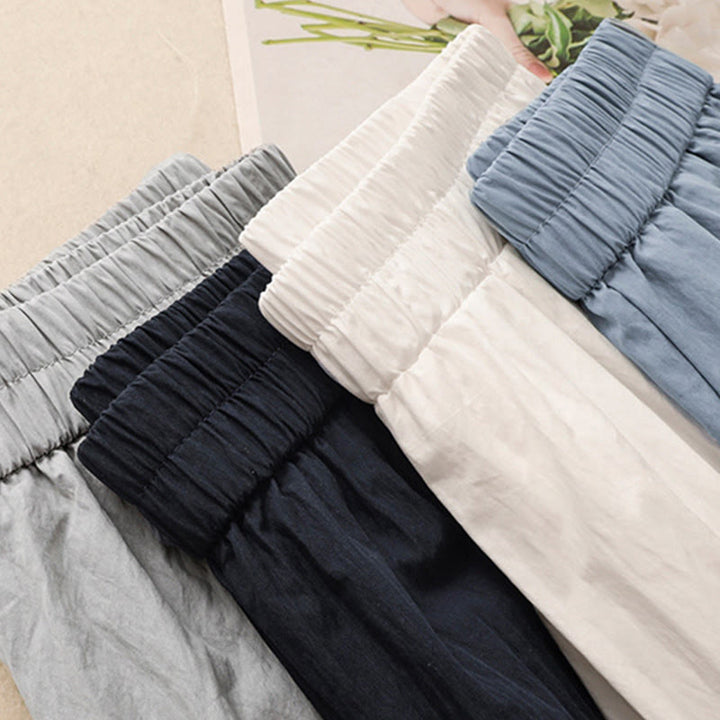 Buddha Stonesカジュアルヘムホローデザイン レディース コットン 7-8丈 ワイドレッグパンツ ポケット付き - image 21