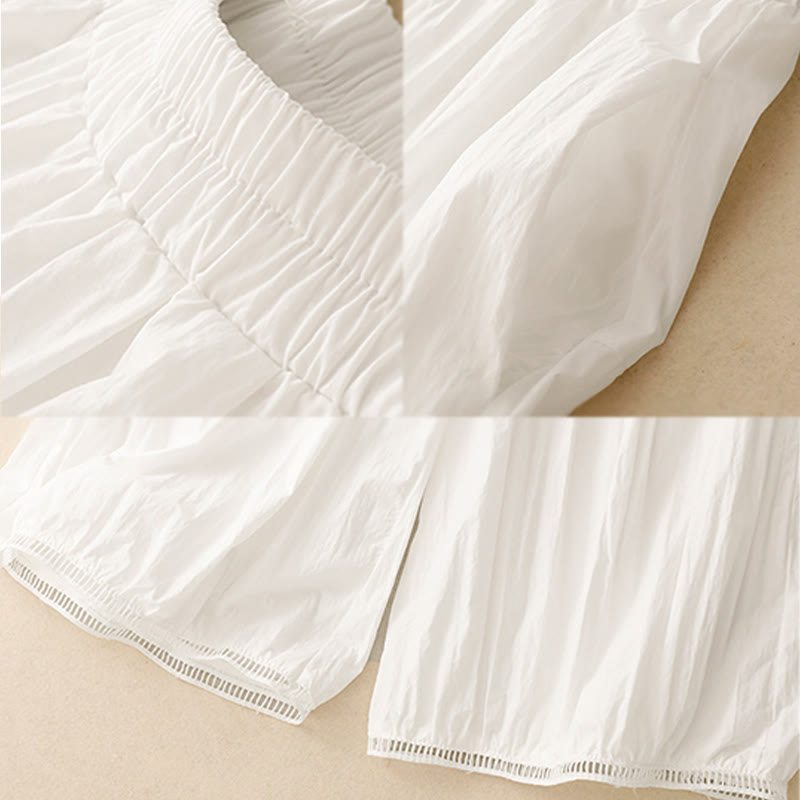 Buddha Stonesカジュアルヘムホローデザイン レディース コットン 7-8丈 ワイドレッグパンツ ポケット付き - image 11