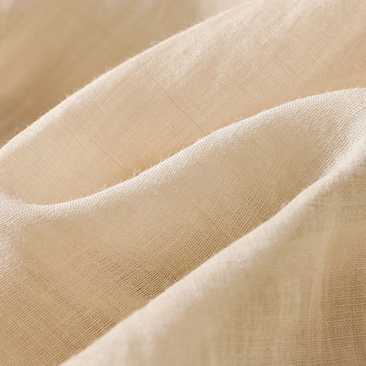 Buddha Stones通勤用刺繍ドローストリングレディースコットンワイドレッグパンツ（ポケット付き） - image 14