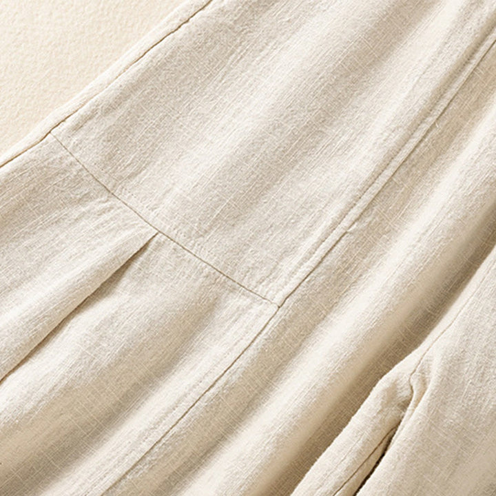 Buddha Stones無地 シンプルデザイン ハイウエスト レディース コットンリネン ハーレムパンツ ポケット付き - image 6